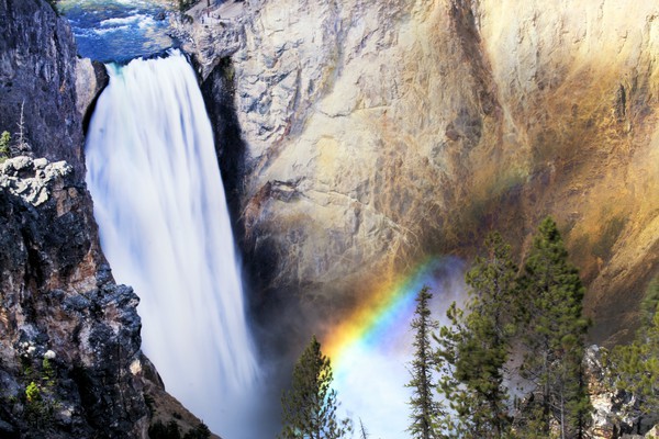 Yellowstone Rainbow Waterfall - Yellowstone National Park