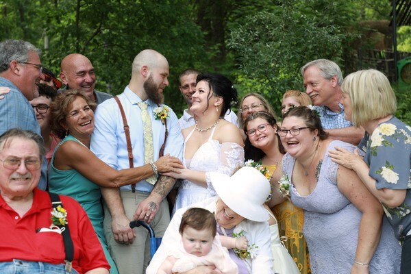 Let's Hug Group Photo - Oak Openings Wedding