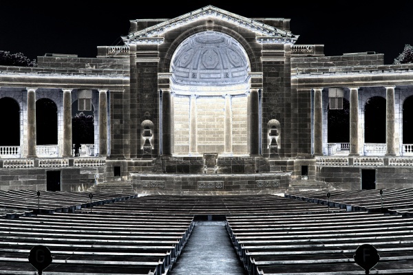 Arlington Memorial Amphitheater - Architecture and Night Skyline