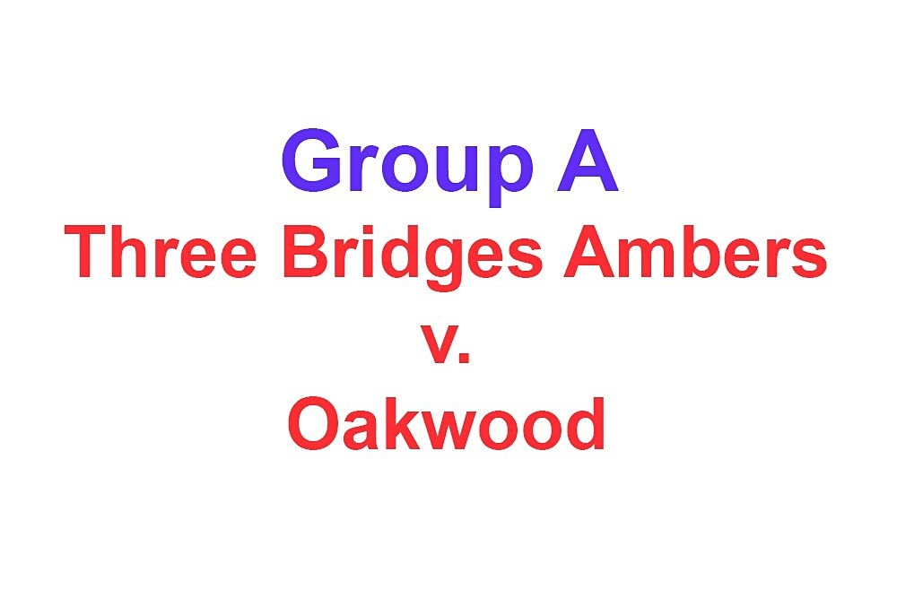  - Action: Group A: Burgess Hill White, Cuckfield United, Oakwood, Three Bridges Ambers