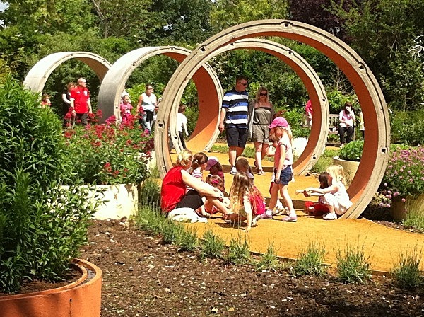 Moon Rings creating shelter - Stratford Butterfly Farm (in progress)