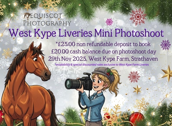 PHOTOSHOOT DEPOSIT BOOKING FORM - WEST KYPE LIVERIES EXCLUSIVE EVENT- EQUESTRIAN MINI PHOTOSHOOT