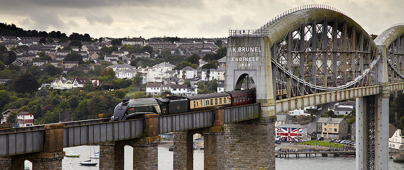 Steam Train on Brunel Bridge - Panoramic