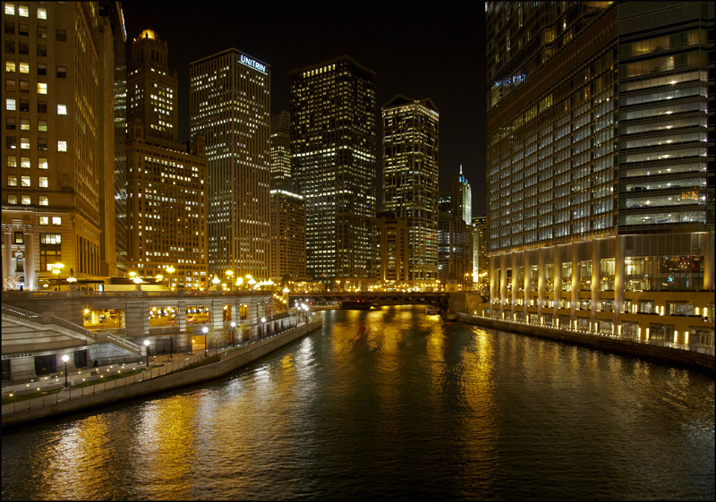 Chicago River at night - North America