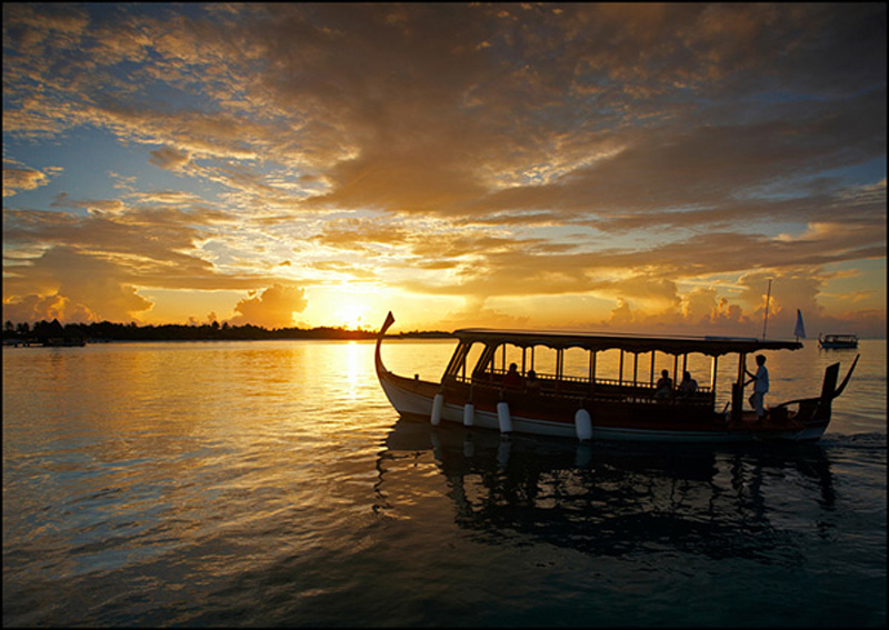 Dhoni at sunset - The Maldives