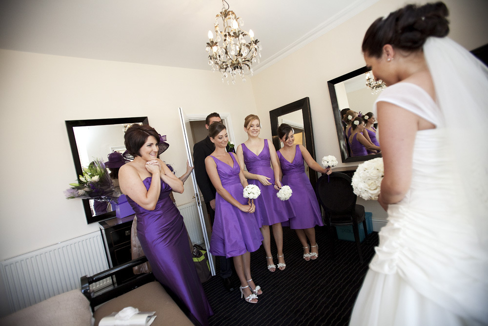 Bride and Bridemaids at Bear Hotel, Cowbridge - Wedding Photography at The Bear Hotel, Cowbridge