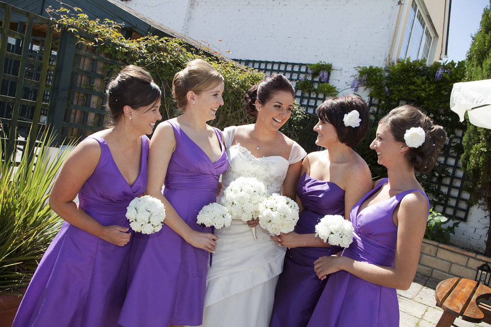 Bride and Bridemaids at Bear Hotel, Cowbridge - Wedding Photography at The Bear Hotel, Cowbridge