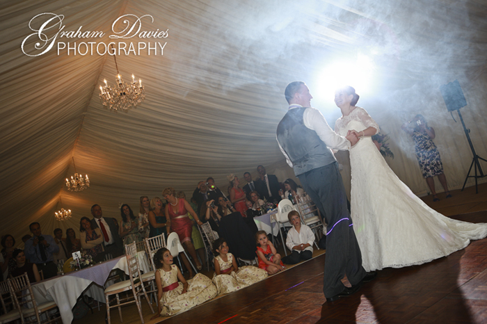 Bride & Groom at First Dance at Wedding at St. Hilary - Wedding Photography at St. Hilary