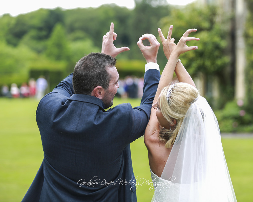 Miskin Manor Bride & Groom LOVE Photo - Wedding Photography at Miskin Manor