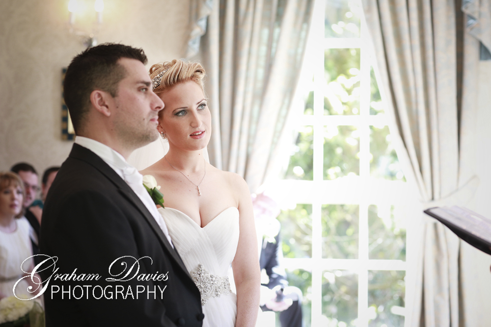 Bride & Groom at Wedding Ceremony in De Courceys, Cardiff - Wedding Photography at De Courceys, Cardiff