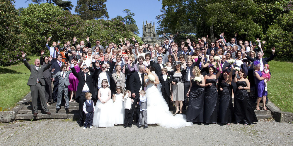 Group Shot in Margam Orangery - Wedding Photography at Margam Orangery