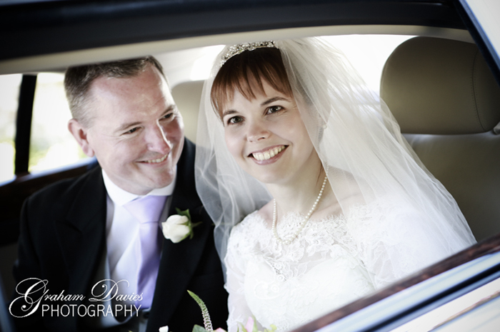 Bride & Groom in Wedding Car at St. Hilary - Wedding Photography at St. Hilary