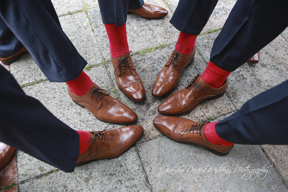 Miskin Manor Groom & Ushers Shoes - Wedding Photography at Miskin Manor