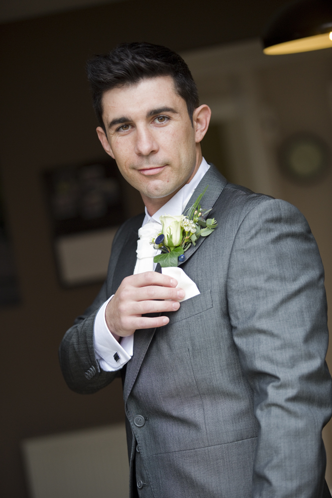Groom gettingn ready at Coed y Mwstwr Hotel, Bridgend - Wedding Photography at Coed y Mwstwr Hotel