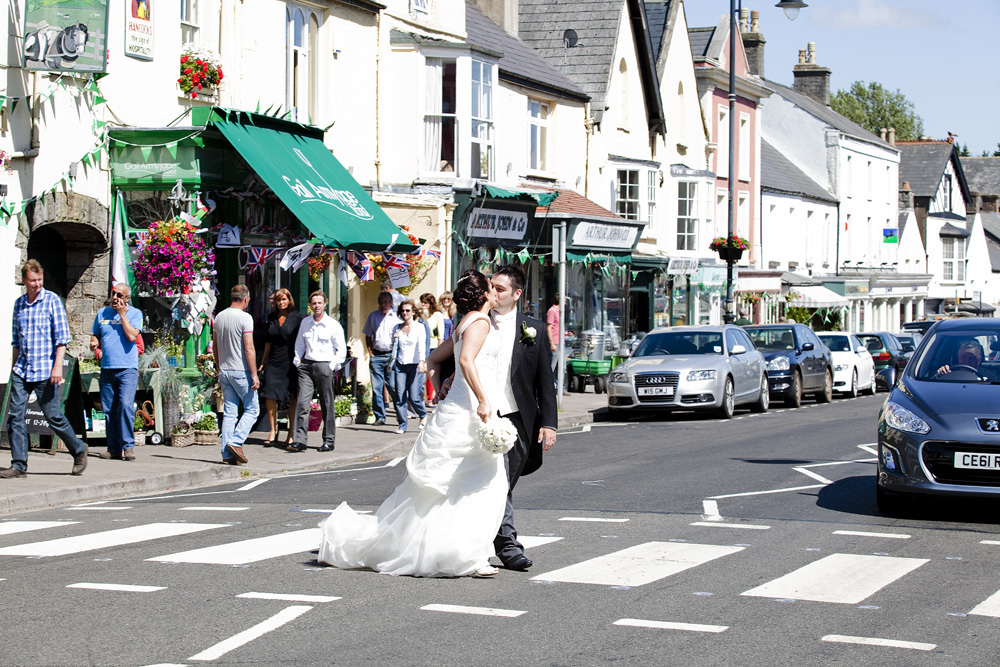 Bride and Groom at Bear Hotel, Cowbridge - Wedding Photography at The Bear Hotel, Cowbridge