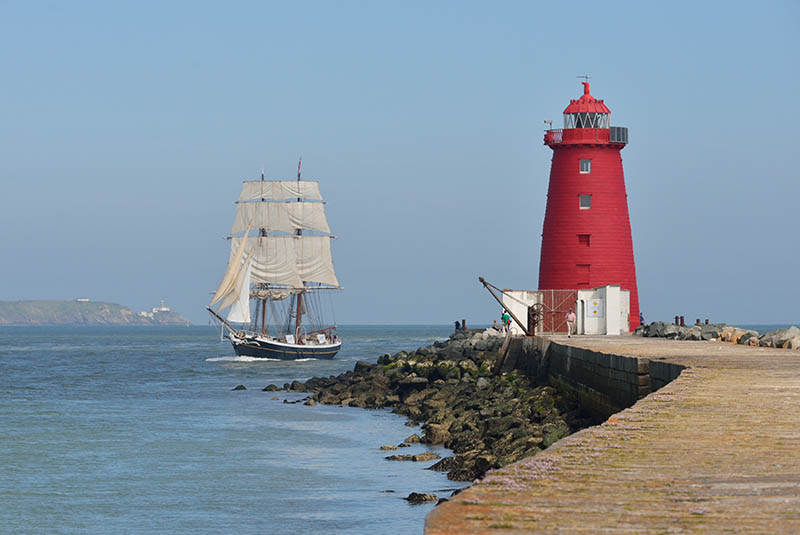 Tall ships festival 2016 at Poolbeg lighthouse, Dublin, Ireland