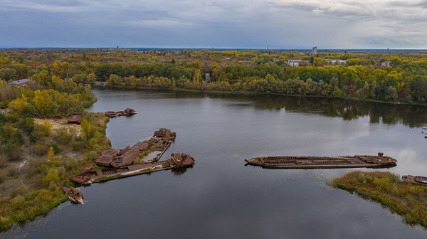 Abandoned Barges on Pripyat River - Chernobyl, Pripyat & Duga Radar