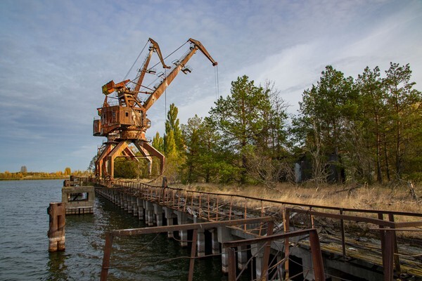 Pripyat River Cranes - Chernobyl, Pripyat & Duga Radar