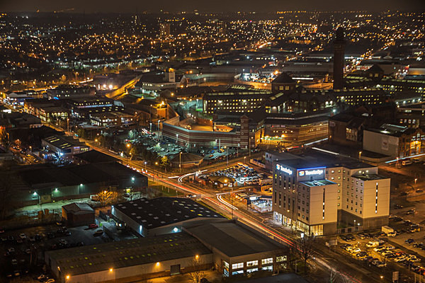manchester at night urbex urban exploration betham tower manchester skyline Salford One Greengate