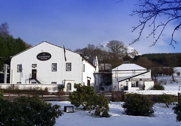 Glengoyne Distillery with Dumgoyne behind, 10 January 2010 - Whisky