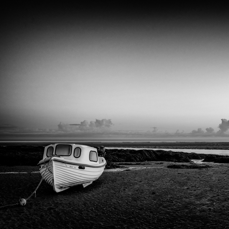 Boat Newport - Square in Black and White