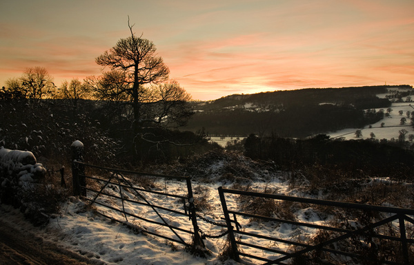 Northwood Lane Winter sunset - Winter Landscapes