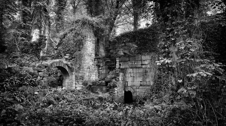 Lumsdale Ruin - Black and White