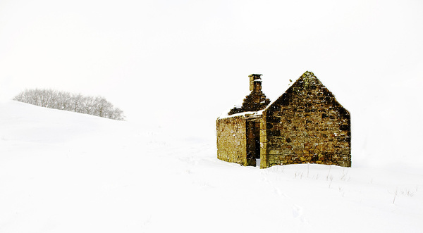 Halldale Darley Dale Derelict house in the snow 2 - Winter Landscapes