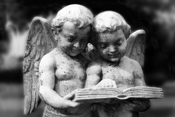 cherubs reading [b&w] - ELEMENTAL [B&W]