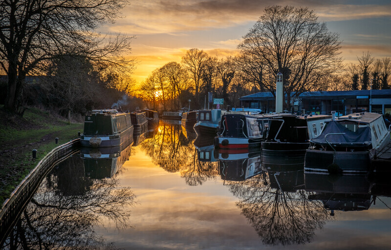 Sunset at Hanbury Wharf - Droitwich & Worcester Canals & River Severn