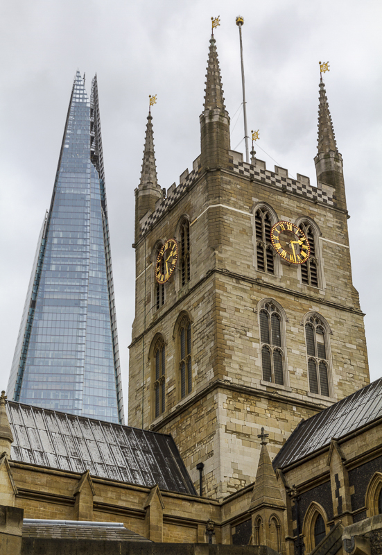 Shard over Southwark Cathedral - London