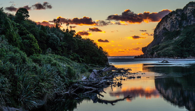 Kohaihai River Sunset - New Zealand’s South Island - 2018