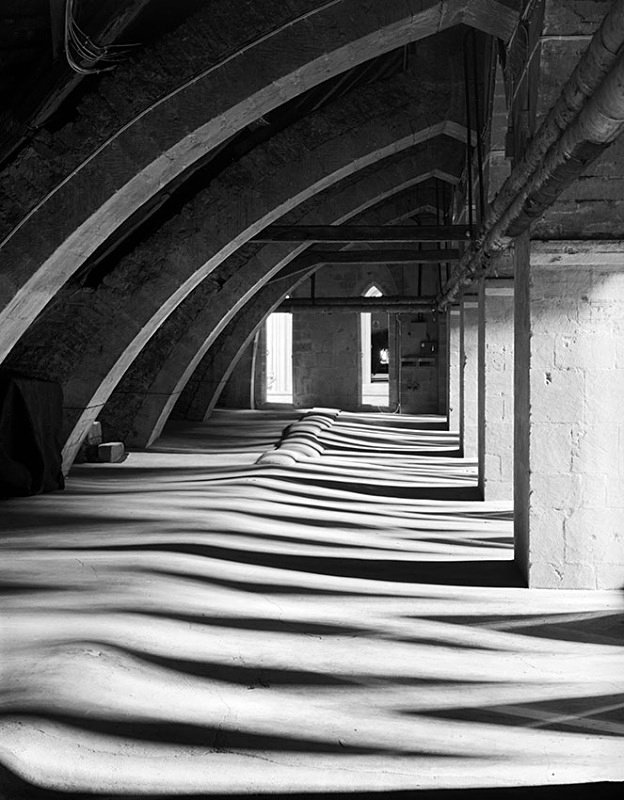 1431 - Wells Cathedral - Triforium Shadows Hidden Flying Buttresses