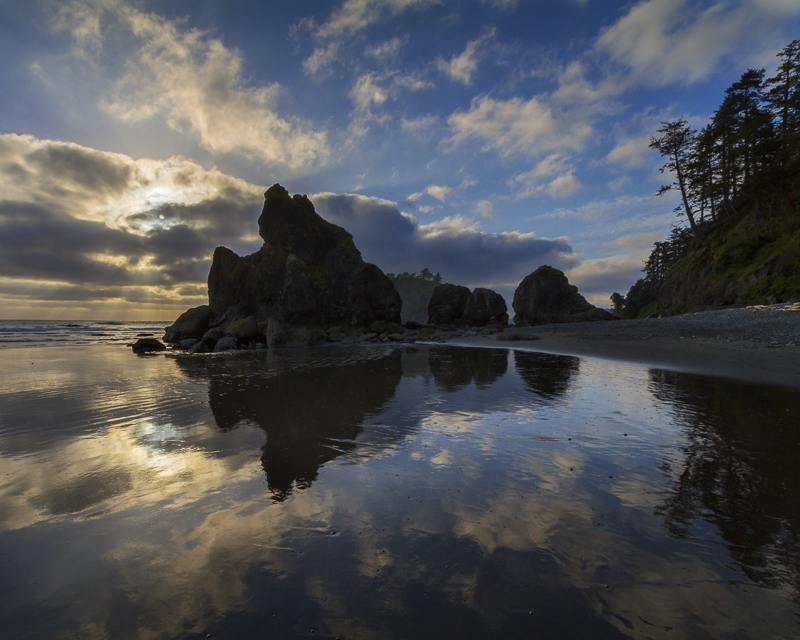 Reflecting on Ruby Beach - Colour - USA - 2014 - California, Oregon, Washington