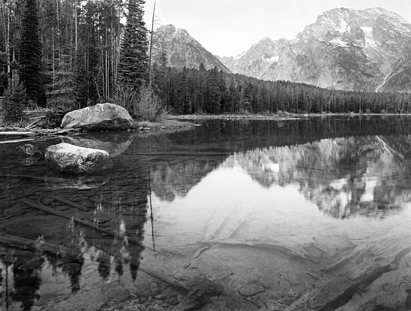 1171 - Mount Moran in Leigh Lake - USA - 2005 - Yellowstone NP & the Tetons