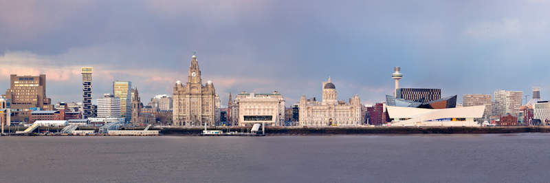 LIVERPOOL PIER HEAD FROM WIRRAL PANORAMA - Liverpool