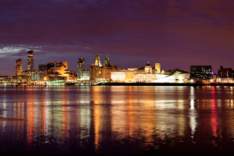 LIVERPOOL SKYLINE REFLECTIONS FROM WOODSIDE - Liverpool