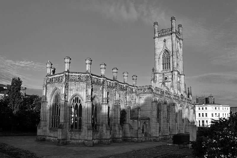 LIVERPOOL BOMBED OUT CHURCH BLACK AND WHITE - Black & White