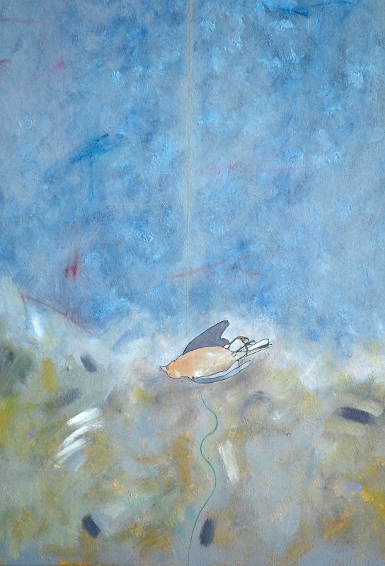 Triptych with Chaffinch detail - Bird Paintings
