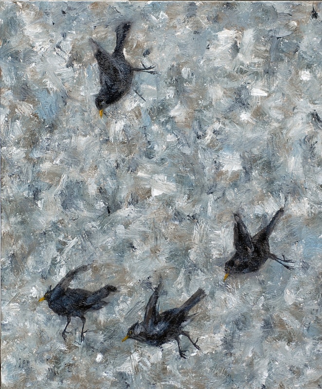 Blackbird 760mm x 925mm - Bird Paintings