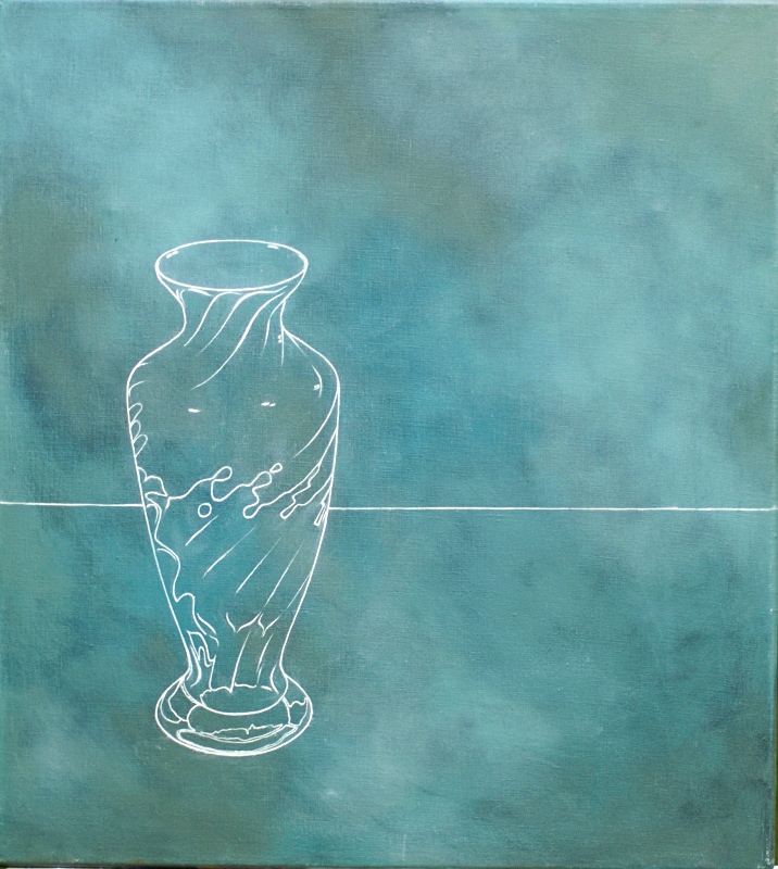 Vase Oil 18in x18in - Flower Paintings