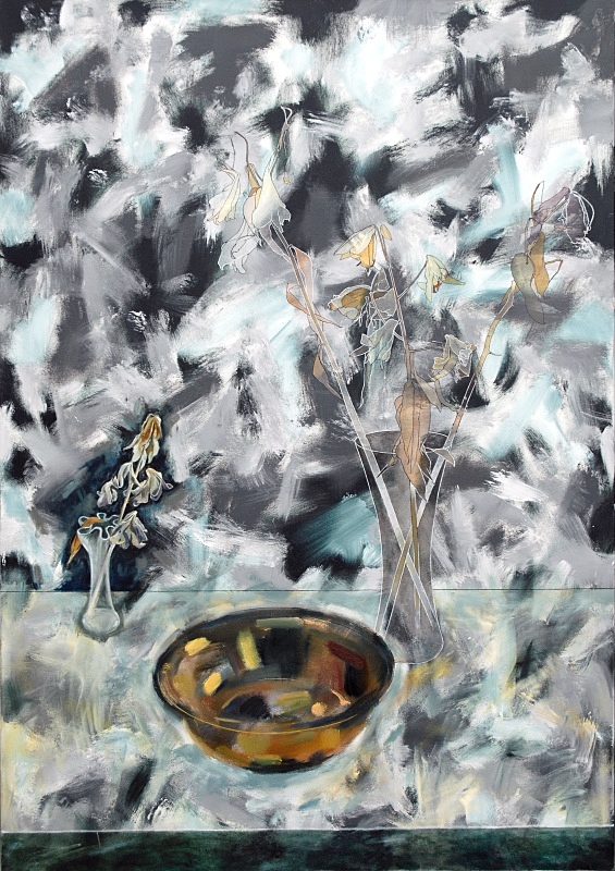 Untitled Oil 42 x 60 in - Flower Paintings