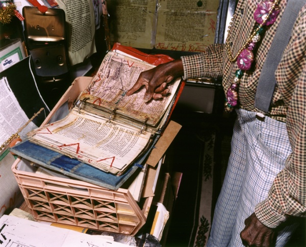 Reverend Reviewing Sermon Notes, Mississippi, 2004 - The True Gospel Preached Here