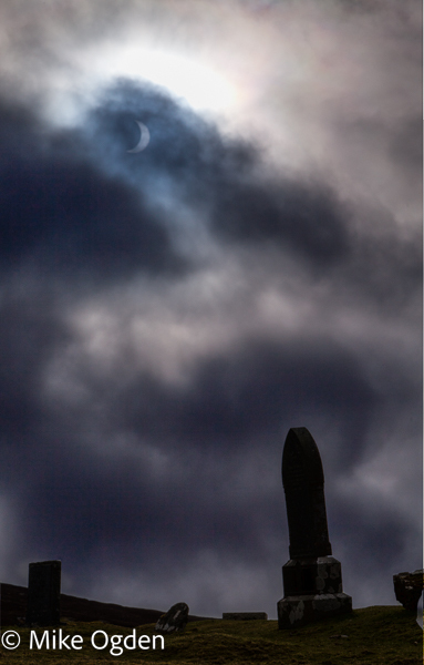 Eclipse over Cill Chriosd churchyard - Skye