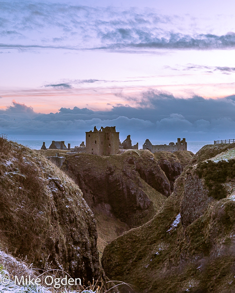 Dunnotar Castle along the Ravine at Dawn, 1 - Dunnottar Castle
