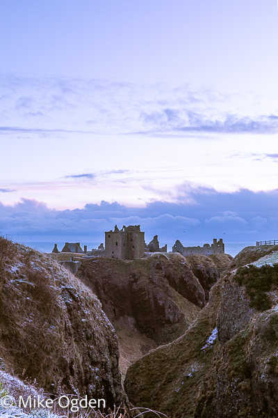 Dunnotar Castle along the Ravine at Dawn, 2 - Dunnottar Castle